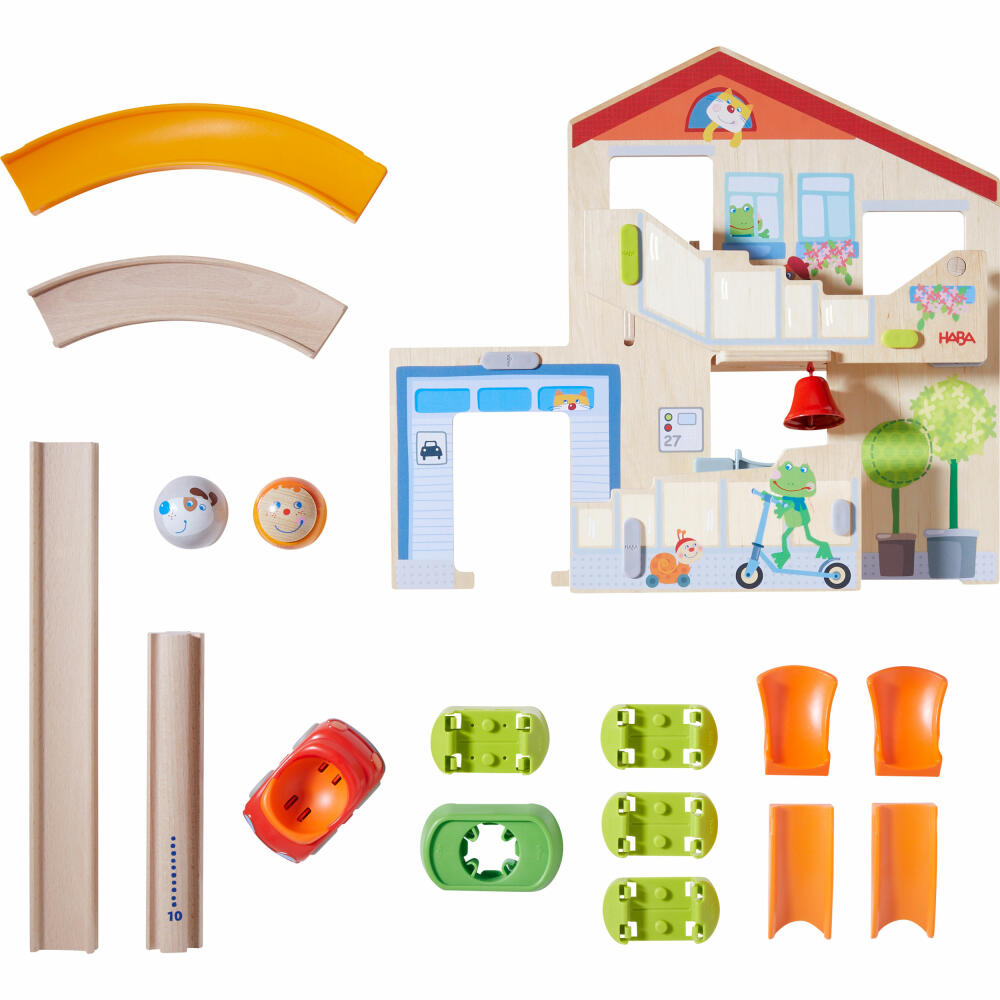 HABA Kullerbü - Kullerhausen play track, 17 pcs., ball track, toy, from 2 years, 307198