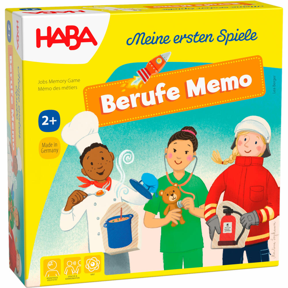 HABA Meine ersten Spiele - Berufe Memo, Memospiel, Puzzlespiel, Kinderspiel, ab 2 Jahren, 2010882001