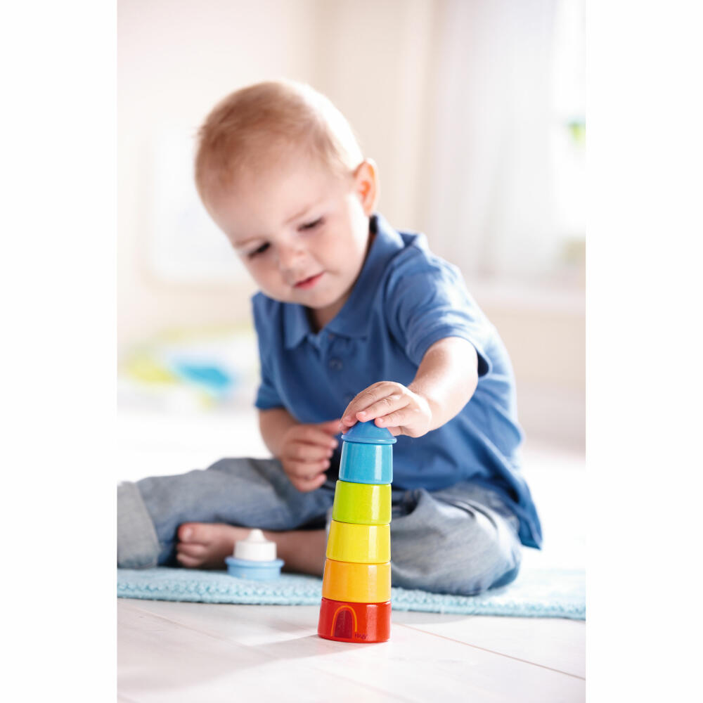HABA stacking game lighthouse, 6 pcs., children's games, stacking game, children's games, 300170