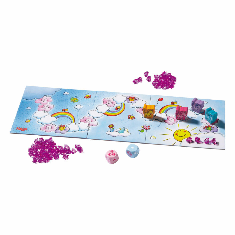 HABA Unicorn Glitter Luck The Cloud Treasure, Dice Game, Running Game, Collecting Game, 300123
