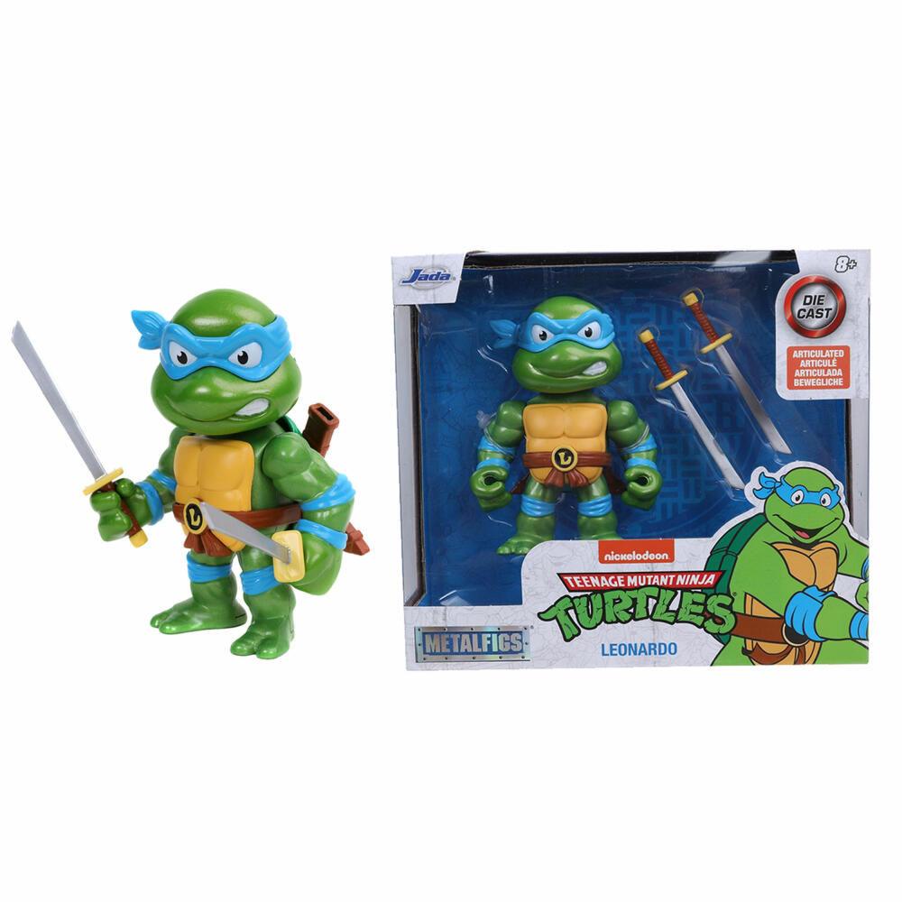 Jada Turtles 4 Leonardo Figure, with Accessories, Collectible Figure, Toy, Blue, 10 cm, 253283000