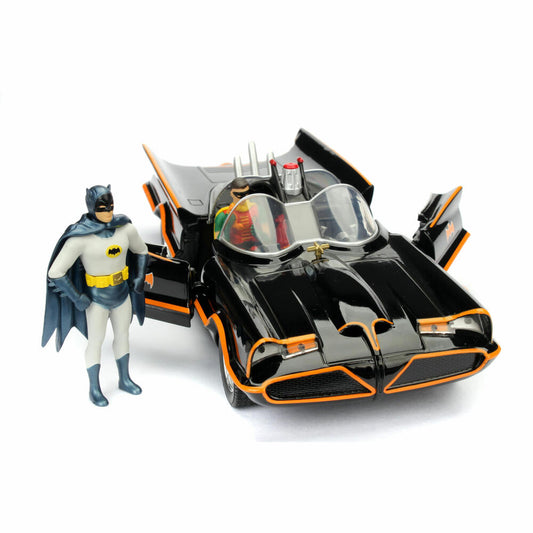 Jada Batman 1966 Classic Batmobile, Modellfahrzeug, Bat Mobil, Modellauto, Spielfigur, Figur, Maßstab 1:24, 253215001