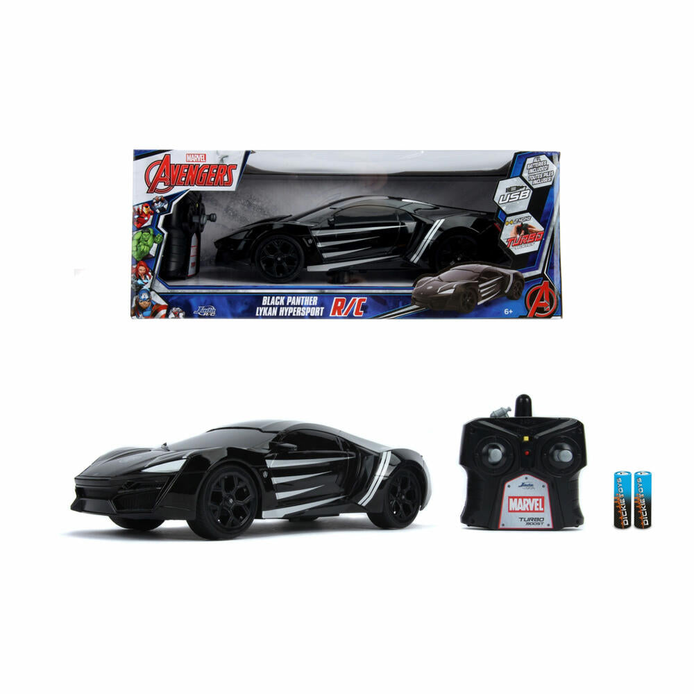 Jada Marvel Black Panther RC Lykan 1:16, Remote Controlled Car, Model Car, Toy, 253226001
