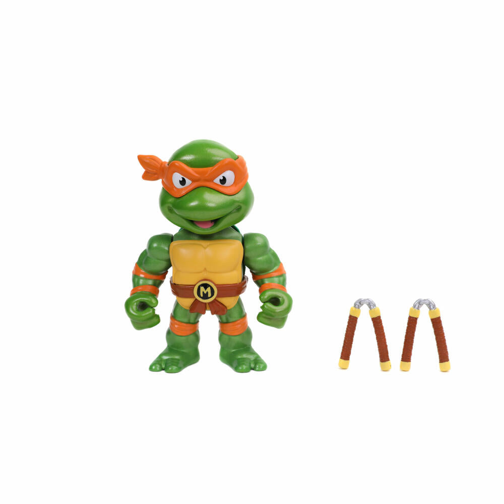 Jada Turtles 4 Michelangelo Figure, with Accessories, Collectible Figure, Toy, Orange, 10 cm, 253283002