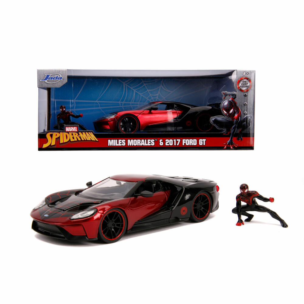 Jada Marvel Miles Morales 2017 Ford GT, model car, model car, model vehicle, figure, scale 1:24, 253225008