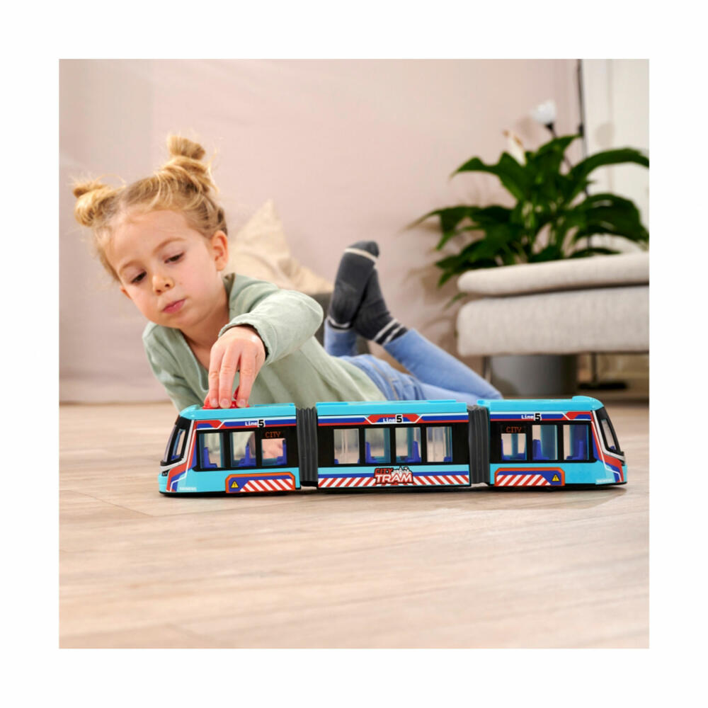 Dickie Toys Siemens City Tram, tram, model railway with freewheel, toy vehicle, 203747016