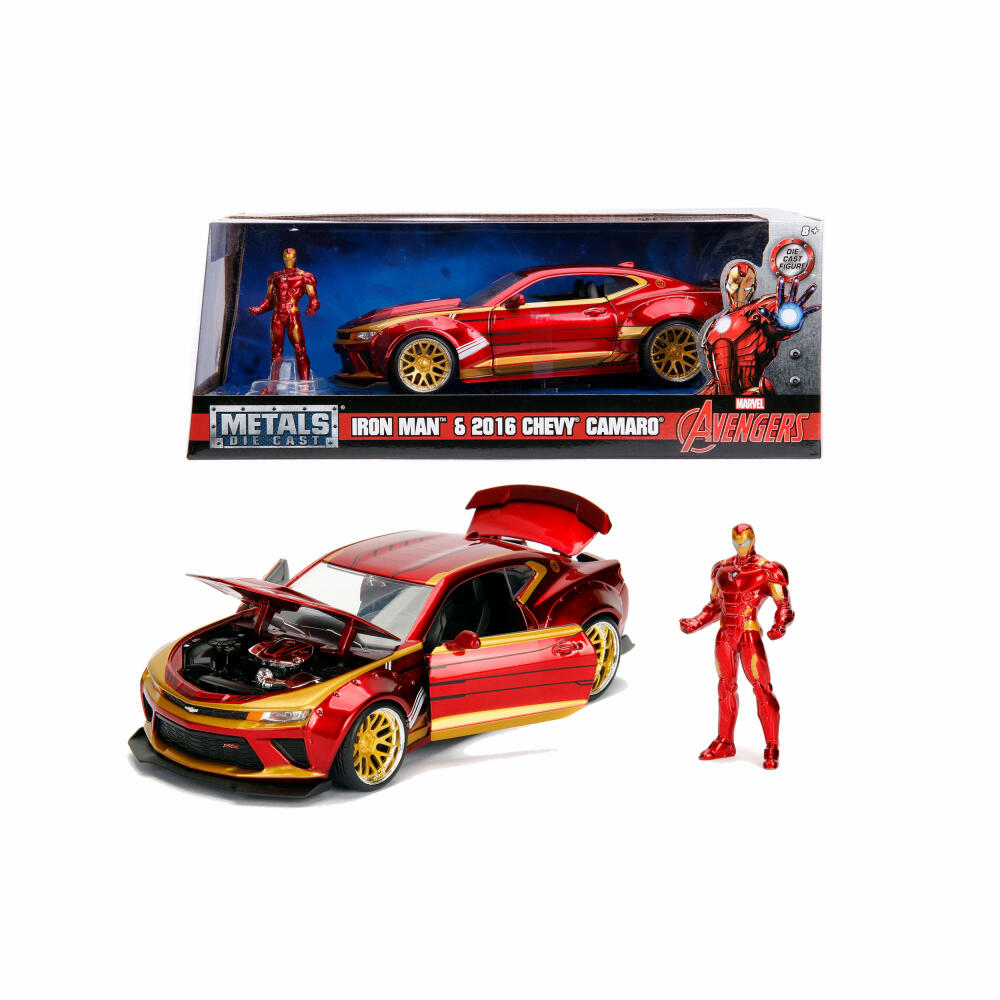 Jada Marvel Iron Man 2016 Chevy Camaro SS, model car, model car, model vehicle, scale 1:24, 253225003