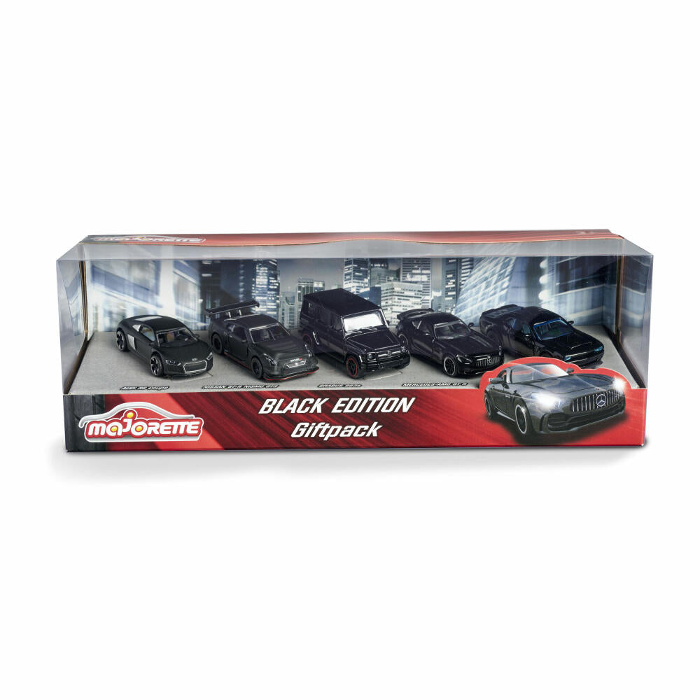 Majorette Black Edition Gift Set, Set of 5, Toy Car, Toy Car, Dodge, Audi, Brabus, Black, 212053174