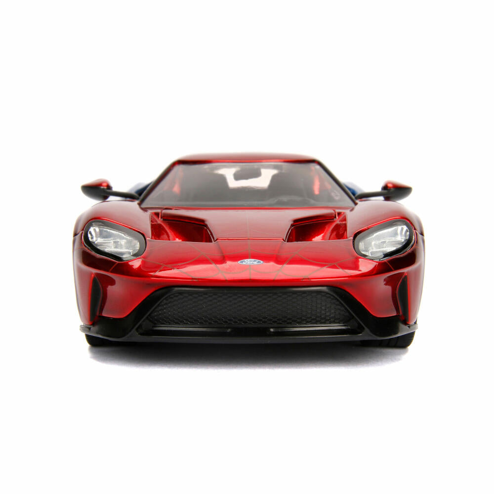 Jada Marvel Spider-Man 2017 Ford GT, model vehicle, model car, toy figure, Spiderman, figure, scale 1:24, 253225002