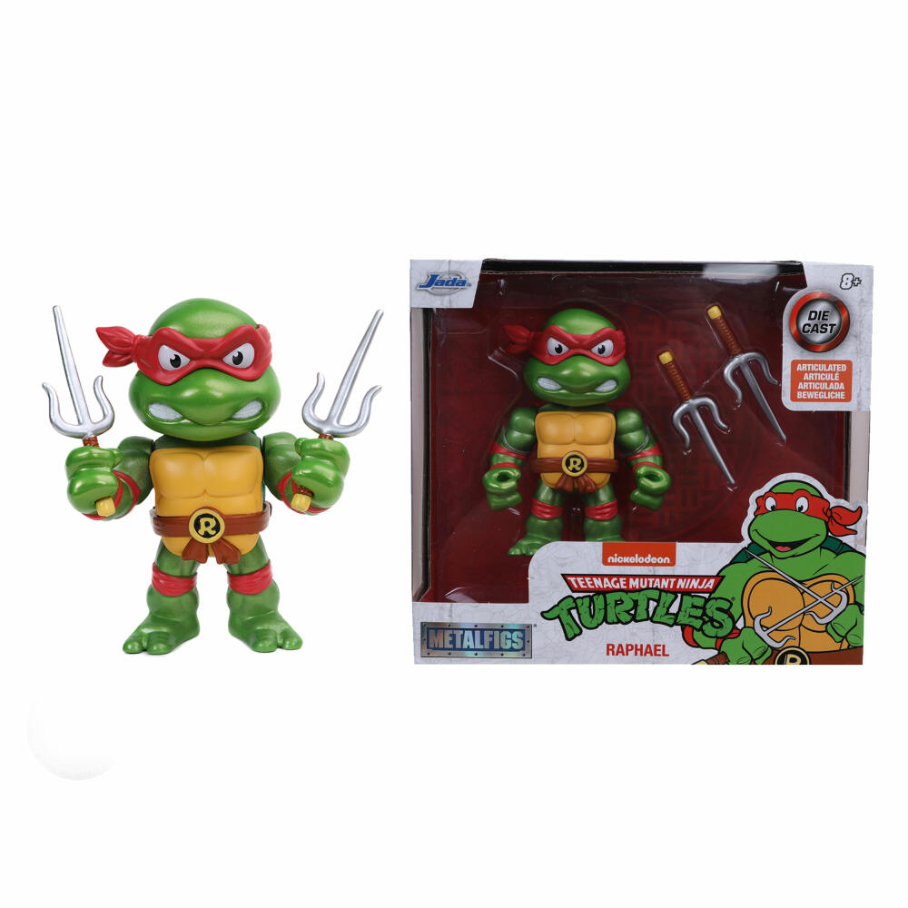 Jada Turtles 4 Raphael Figure, with Accessories, Collectible Figure, Toy, Red, 10 cm, 253283001