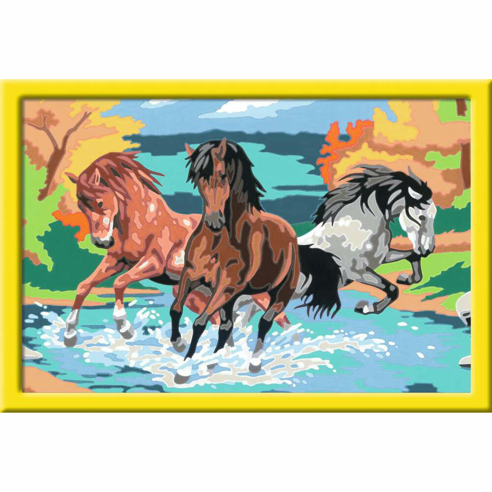Ravensburger Paint by Numbers Proud Wild Horses, Painting Set for Children, 28492