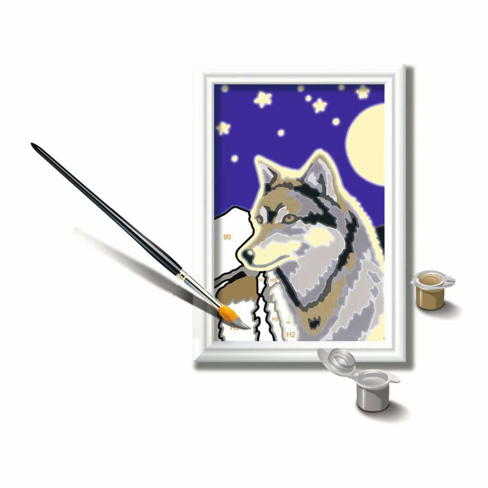 Ravensburger Paint by Numbers Wolf Portrait, Painting Set for Children, 28773