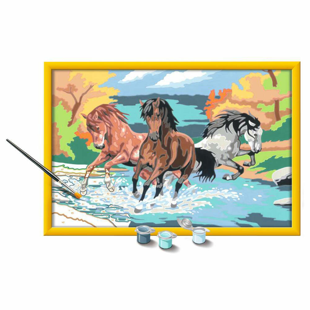 Ravensburger Paint by Numbers Proud Wild Horses, Painting Set for Children, 28492