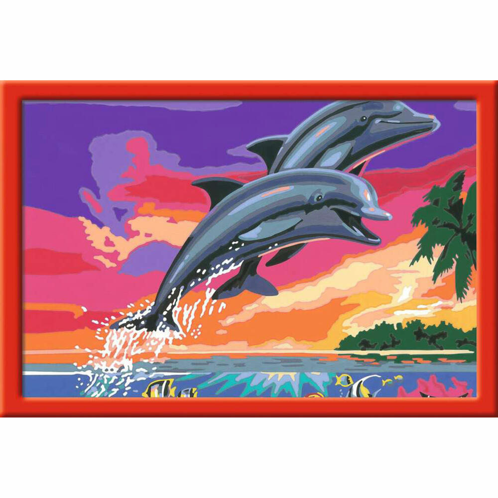 Ravensburger Paint by Numbers World of Dolphins, Painting Set for Children, 28907