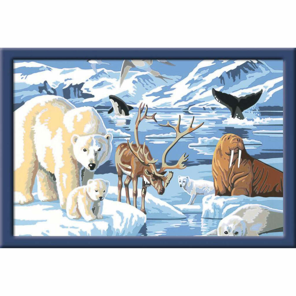 Ravensburger Paint by Numbers Animals of the Arctic, Painting Set for Children, 28909