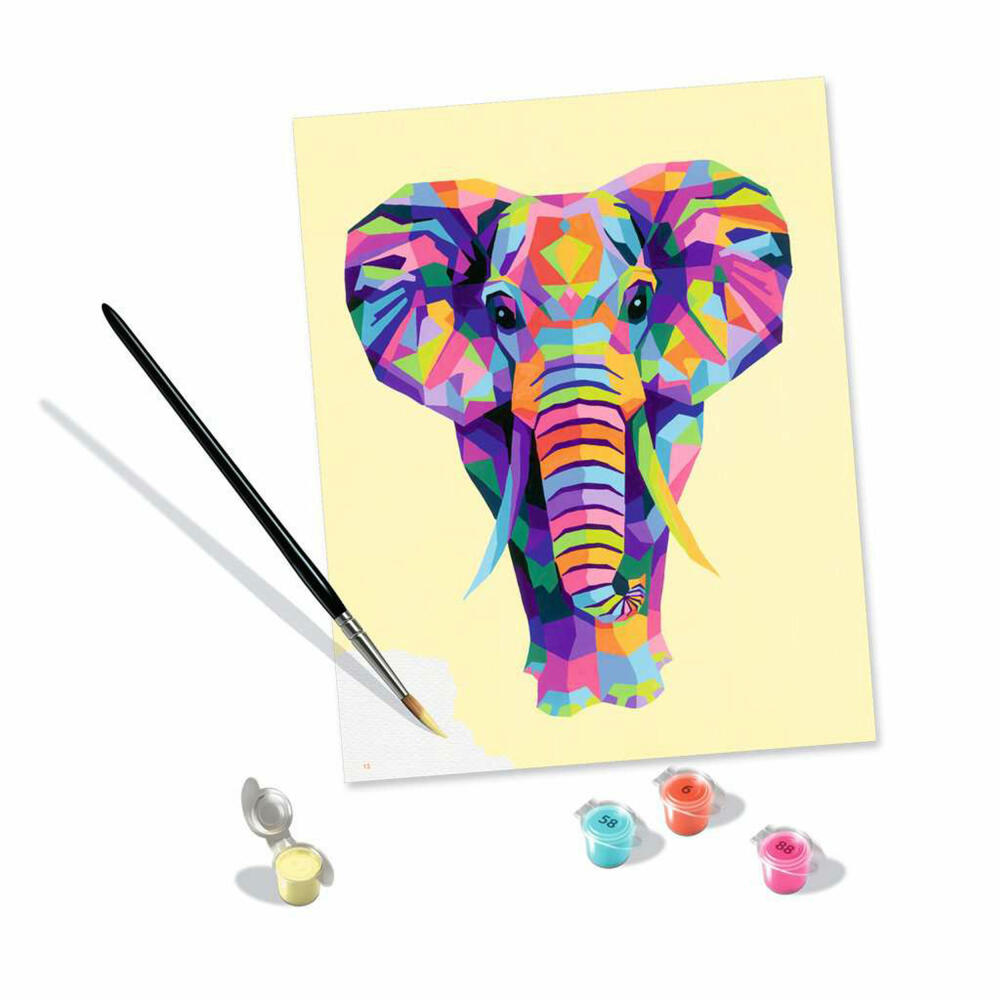 Ravensburger CreArt Funky Elephant, Malen nach Zahlen, Malset, Malvorlage, Malen, 28995
