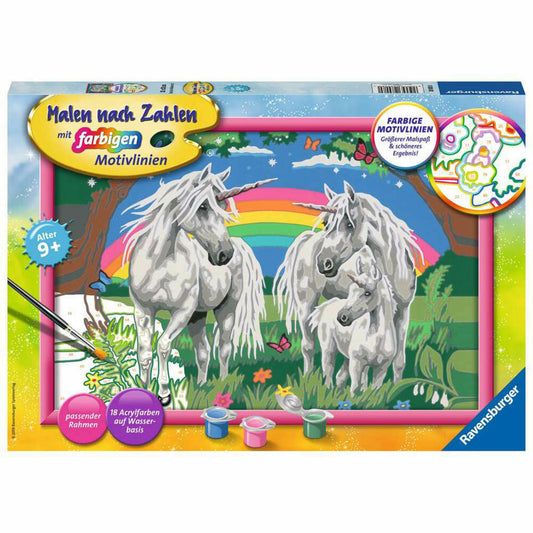 Ravensburger Paint by Numbers Fabulous Unicorn World, Painting Set for Children, 28908