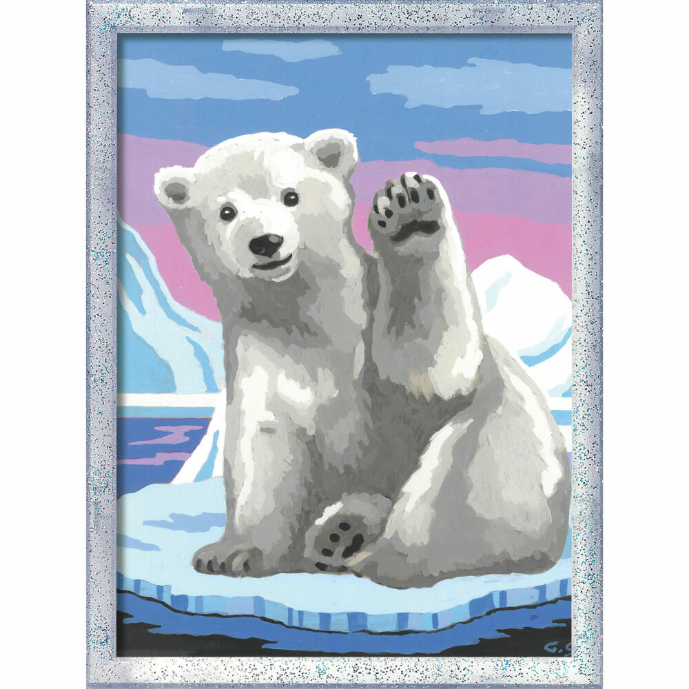 Ravensburger Malen nach Zahlen Hallo, kleiner Eisbär!, Romantic, Mal Set, Malvorlage, Vorlage, Bild, Kinder, 28985