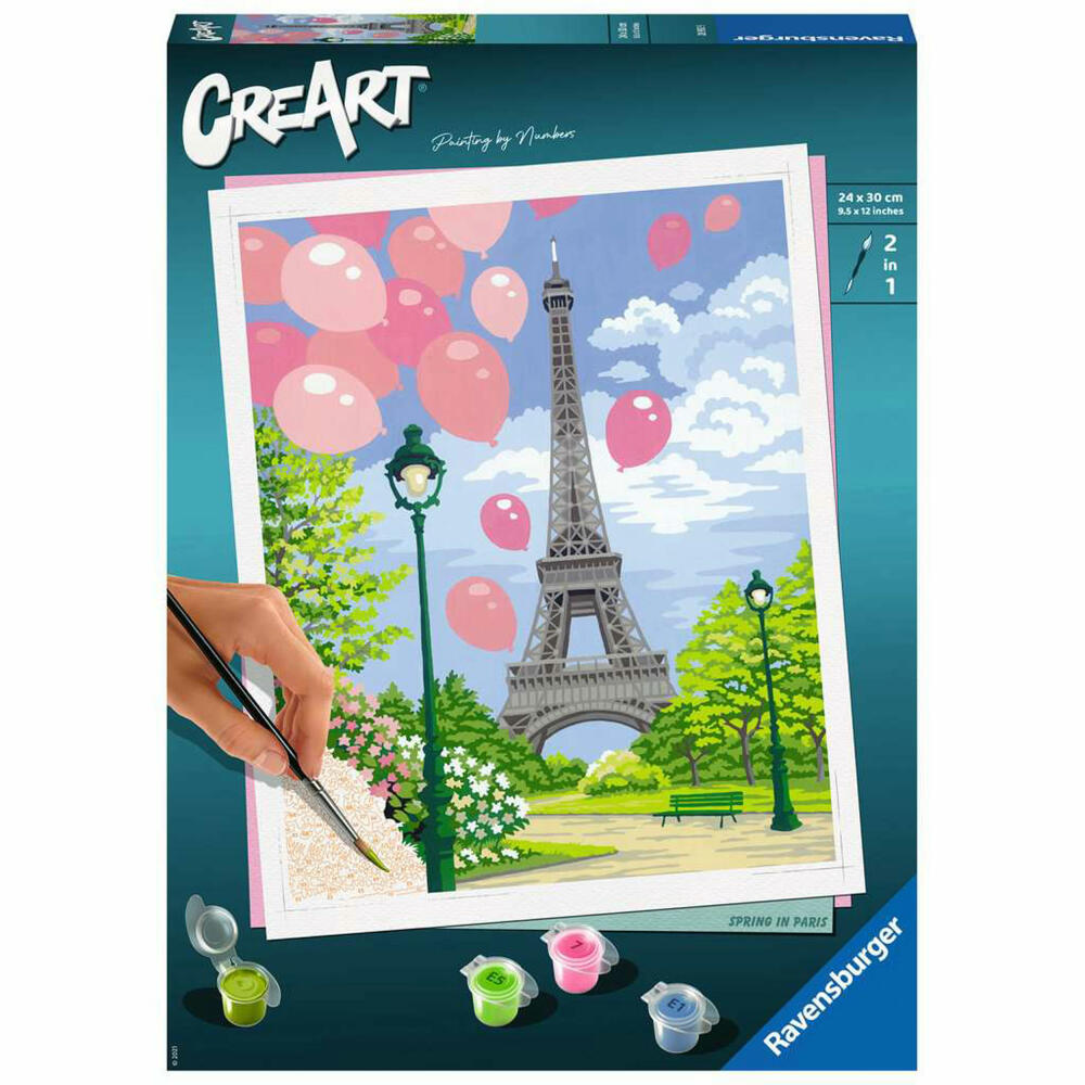 Ravensburger CreArt Spring in Paris, Malen nach Zahlen, Malset, Malvorlage, Malen, 28992