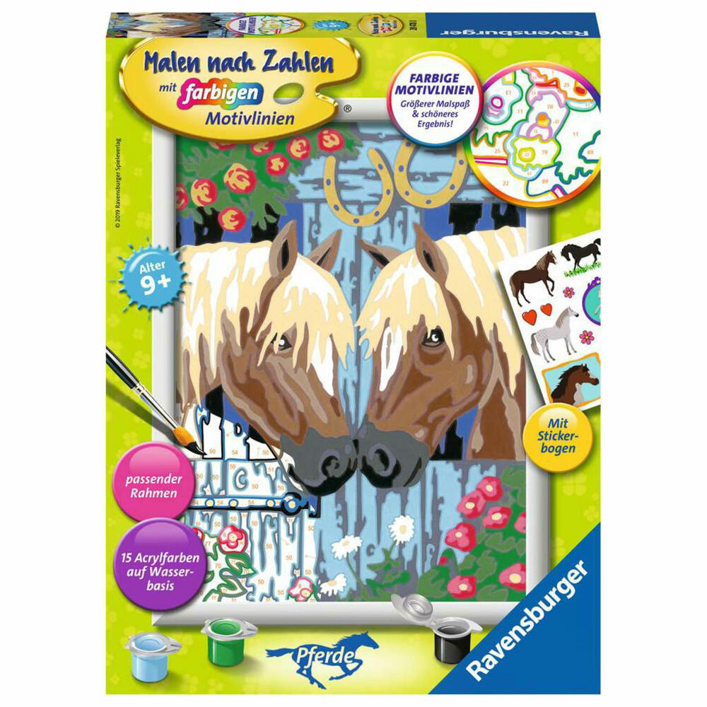 Ravensburger Malen nach Zahlen Treue Pferde, Mal-Set für Kinder, 28478
