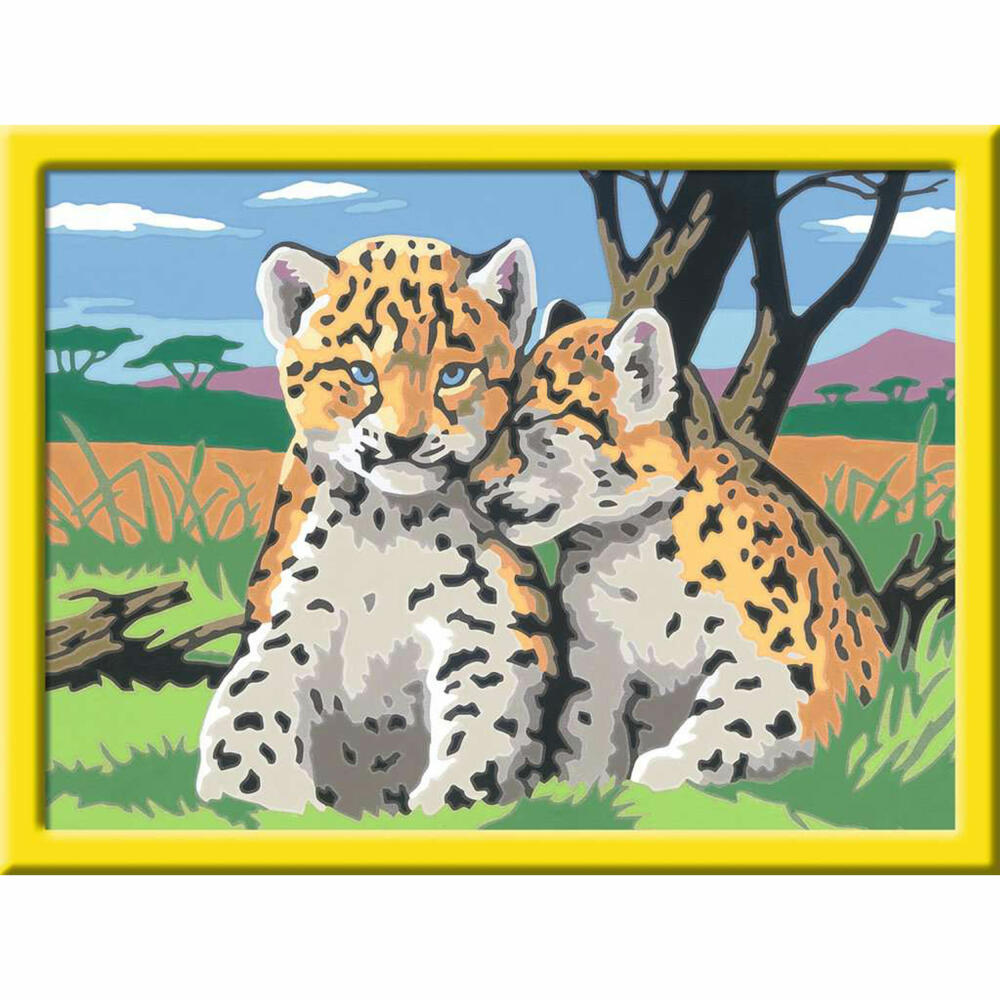 Ravensburger Malen nach Zahlen Kleine Leoparden, Mal-Set für Kinder, 28486