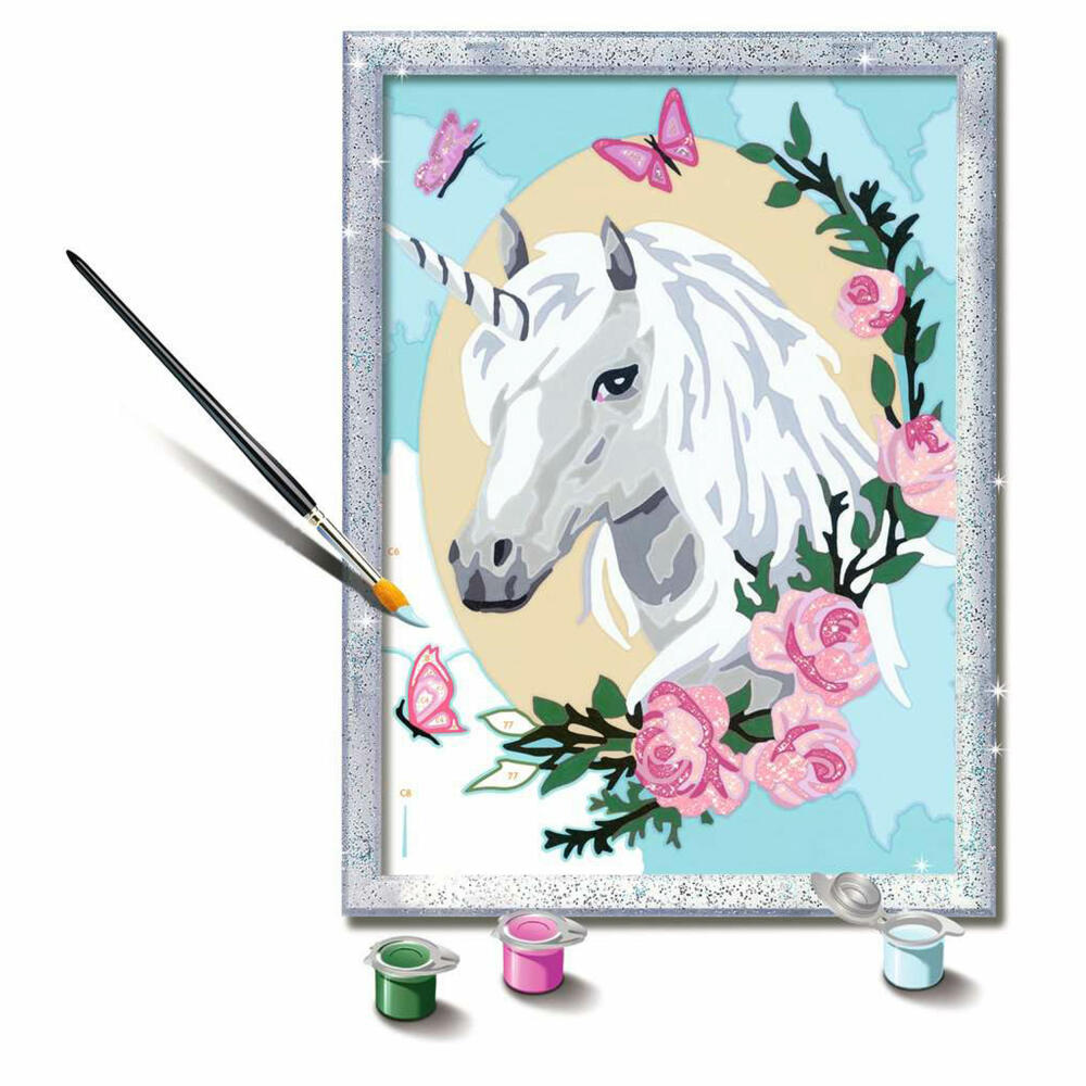 Ravensburger Malen nach Zahlen Einhorntraum, Mal-Set für Kinder, 28763