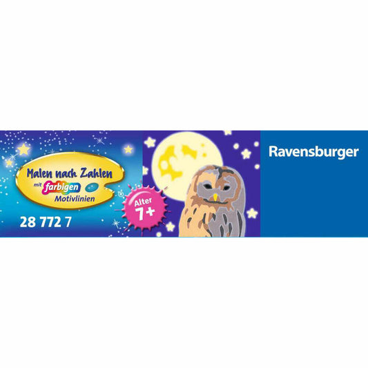 Ravensburger Malen nach Zahlen Nachteule, Mal-Set für Kinder, 28772