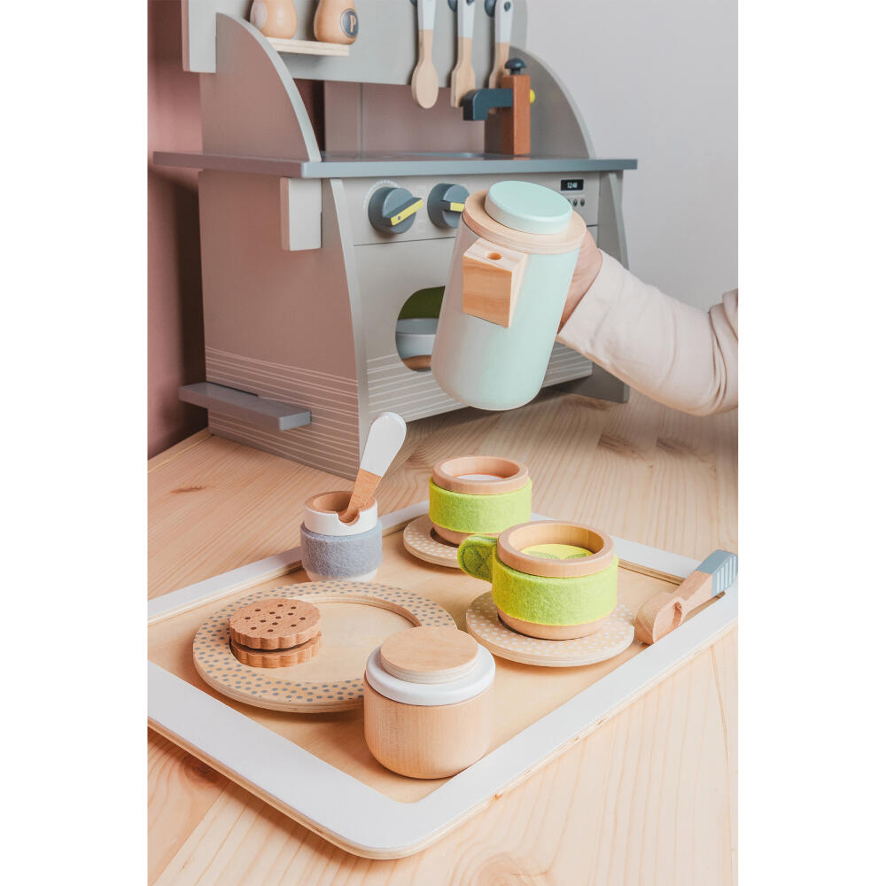 Legler Small Foot Coffee and Tea Set Children's Kitchen, Toy Kitchen, Play Kitchen, Wood, from 24 Months, 12484