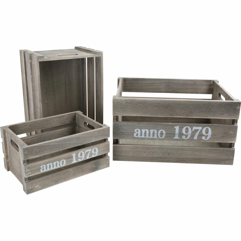 Legler small foot wooden box Shabby Chic, set of 3, wooden box, decorative box, storage, 1398