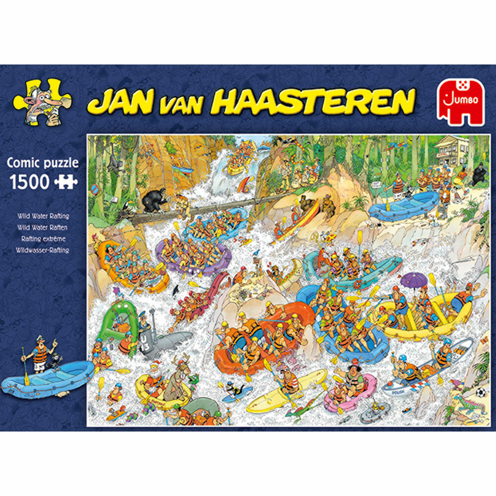 Jumbo Spiele Jan van Haasteren Wildwasser Rafting, Comic Puzzle, Erwachsenenpuzzle, 1500 Teile, 19015