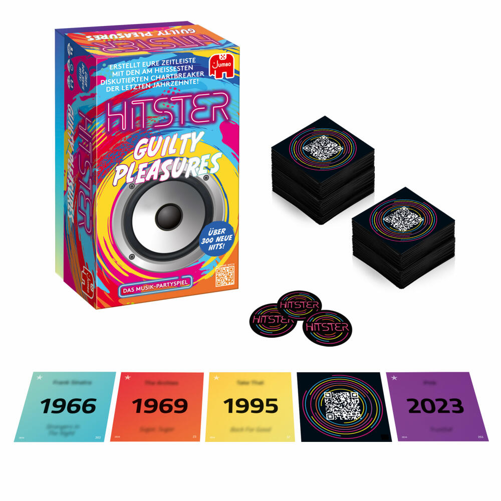 Jumbo Spiele Hitster - Guilty Pleasure, Musik Partyspiel, Ratespiel, ab 16 Jahren, 1110100378
