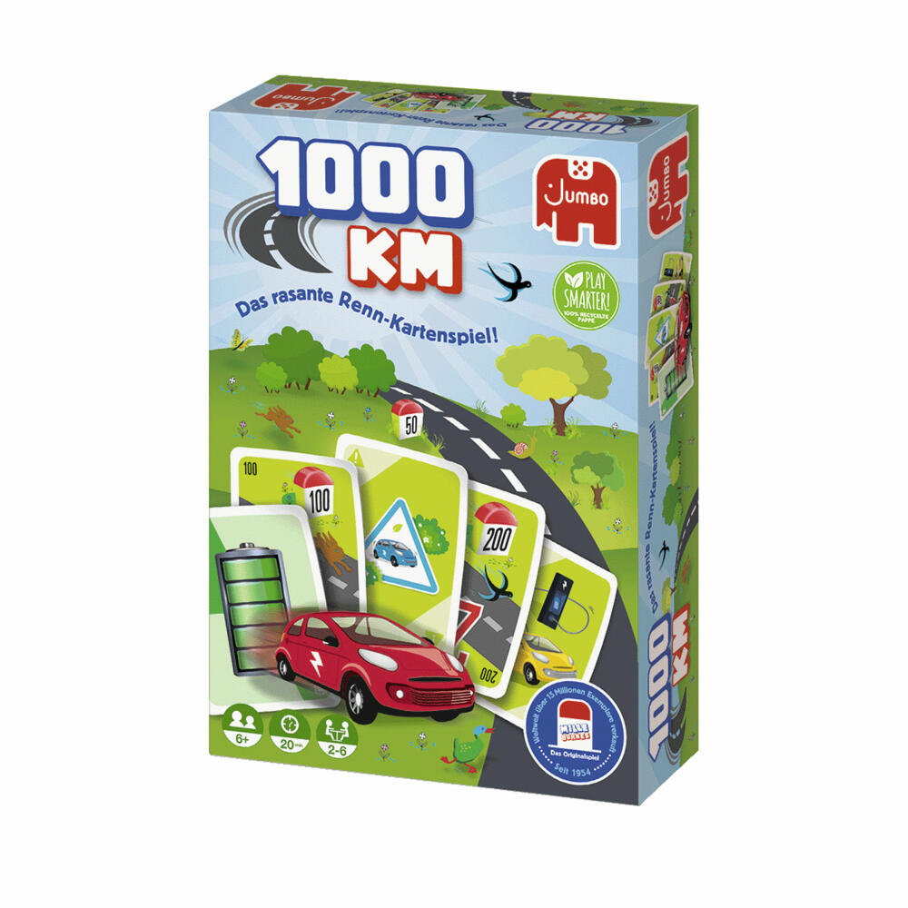 Jumbo Spiele 1000KM Kartenspiel, Kinderspiel, Familienspiel, Kinder Spiel, ab 6 Jahren, 1110100012