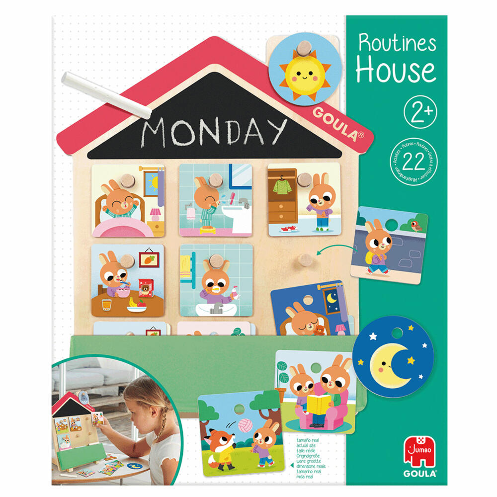 Jumbo Spiele GOULA Routine Haus, Tagesplan, Tageskalender, Zeitplan, Kinder, ab 2 Jahren, 1110700211