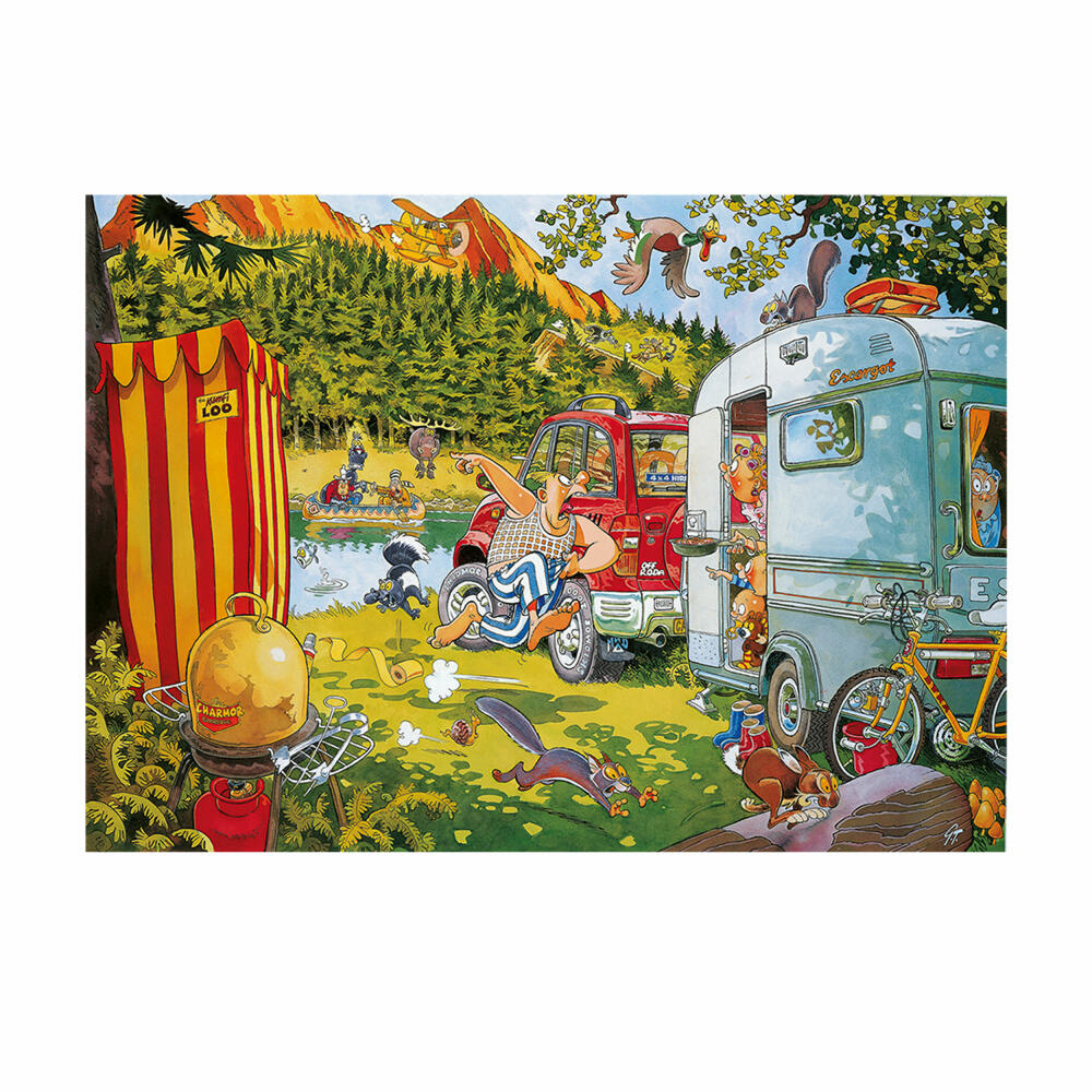 Jumbo Spiele Wasgij Retro Original 7 Bär beim Camping!, Puzzle, Erwachsenenpuzzle, 1000 Teile, 1110100016