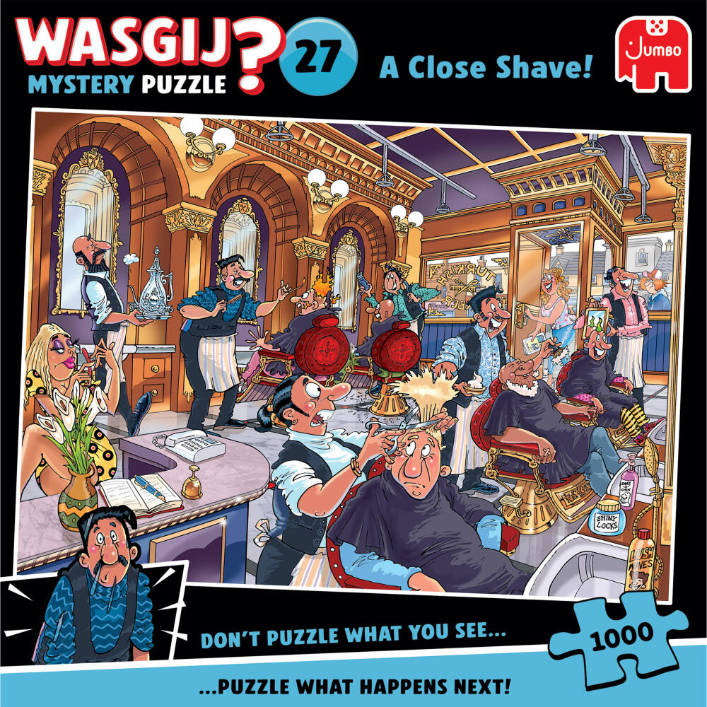 Jumbo Spiele Wasgij Mystery 27 Um Haaresbreite, Puzzle, Erwachsenenpuzzle, 1000 Teile, 1110100593