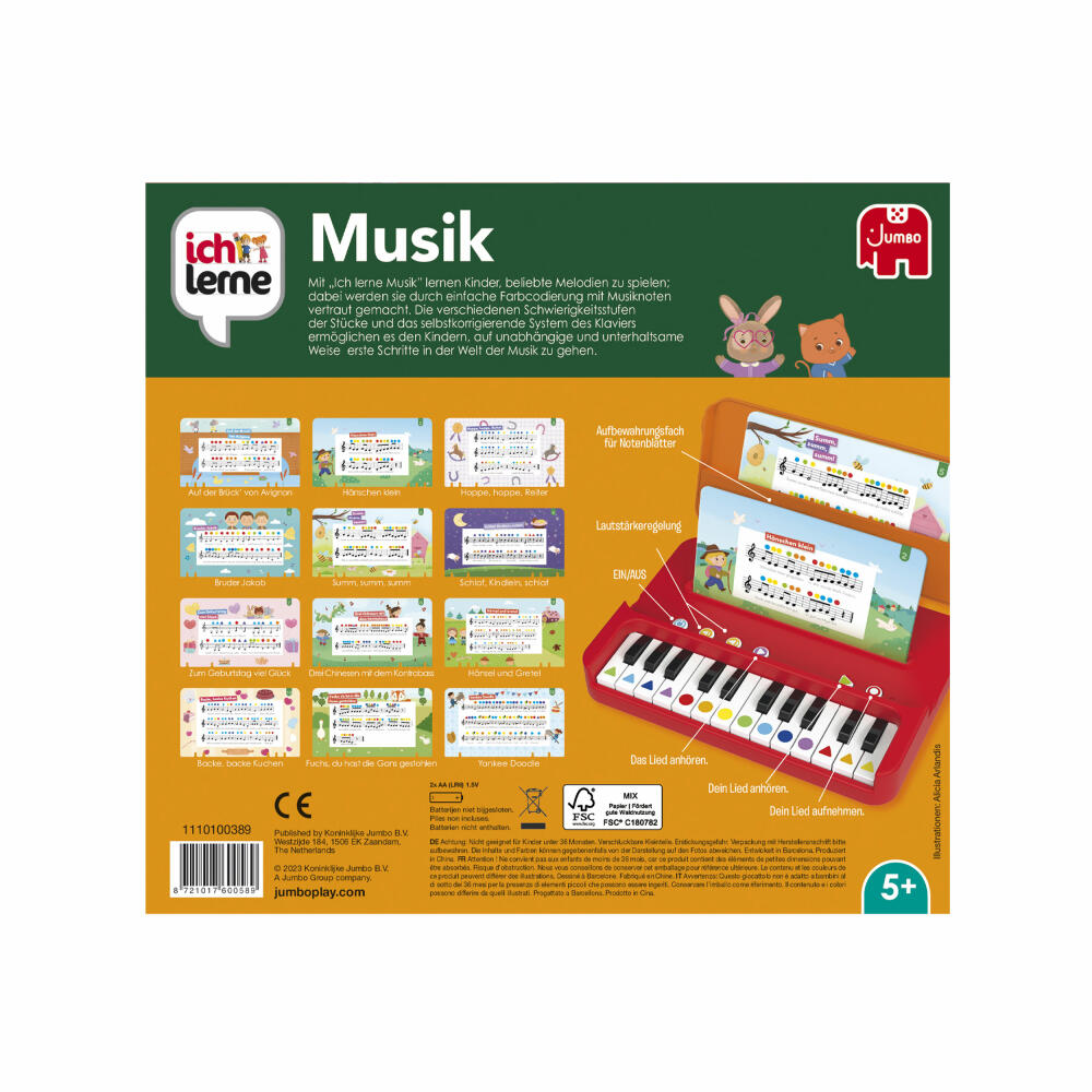 Jumbo Spiele Ich lerne Musik, Lernspiel, Kinderspiel, Kinder Spiel, ab 5 Jahren, 1110100389