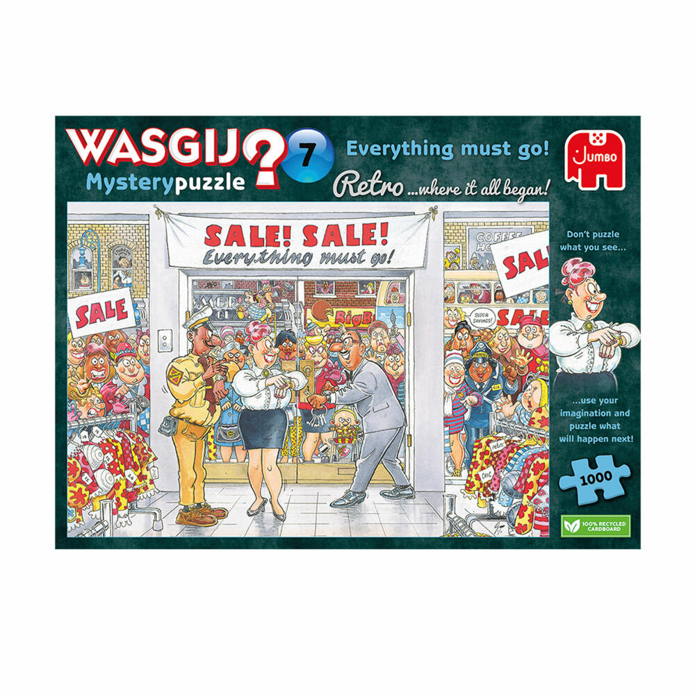 Jumbo Spiele Wasgij Retro Mystery 7 Alles muss raus!, Puzzle, Erwachsenenpuzzle, 1000 Teile, 1110100018