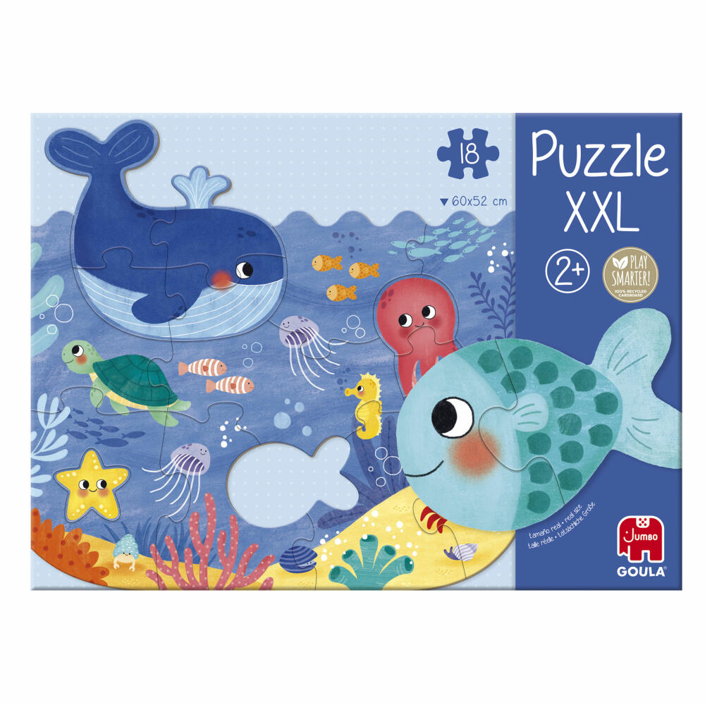 Jumbo Spiele GOULA XXL Puzzle Ozean, Kinderpuzzle, Kinder, 18 Teile, ab 2 Jahren, 1120700014