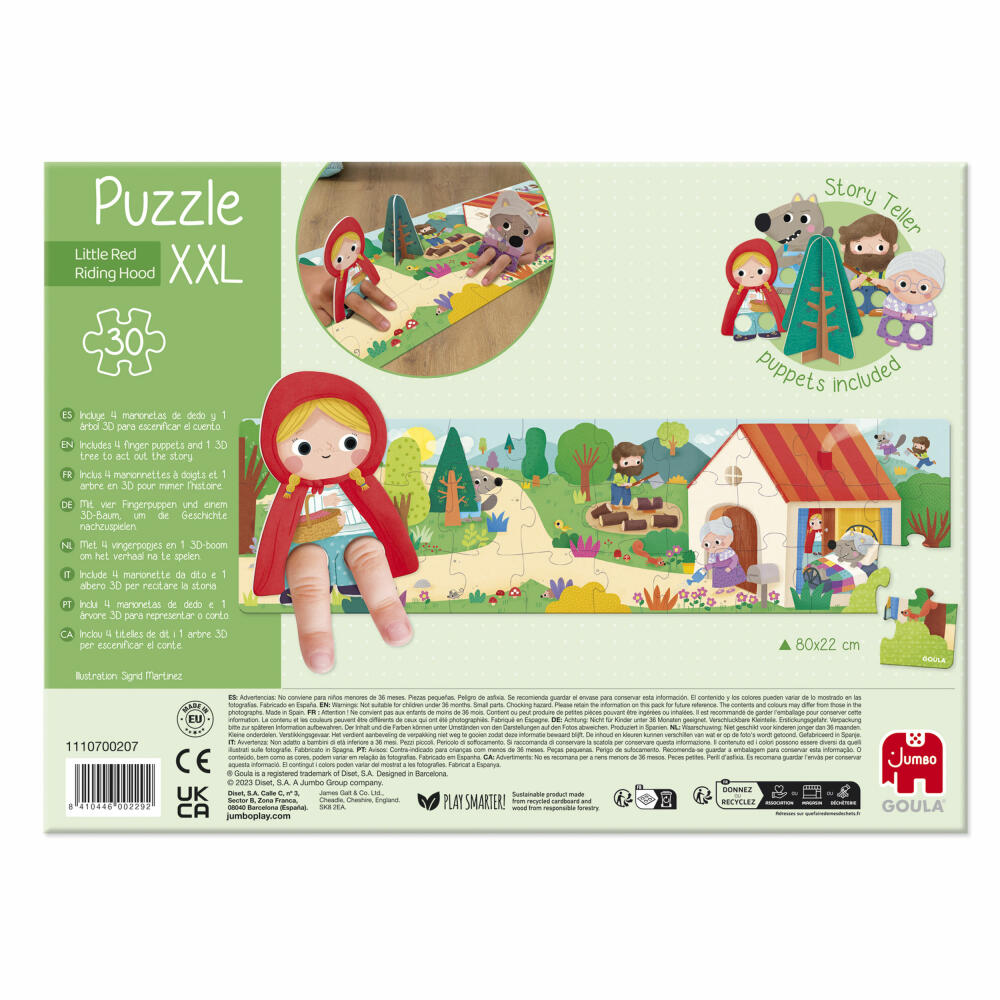 Jumbo Spiele GOULA XXL Puzzle Red Riding Hood, Kinderpuzzle, Kinder, 30 Teile, ab 3 Jahren, 1110700207