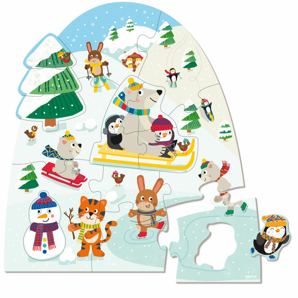 Jumbo Spiele GOULA XXL Winter-Puzzle, Kinderpuzzle, Kinder, 18 Teile, ab 2 Jahre, 1110100490