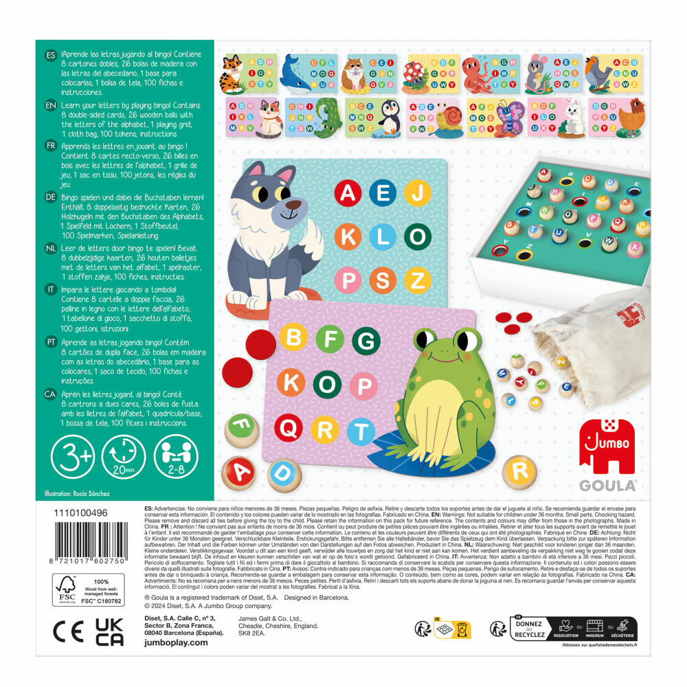 Jumbo Spiele GOULA Alphabet Bingo, Lernspiel, Spiel, Kinder, ab 3 Jahren, 1110100496