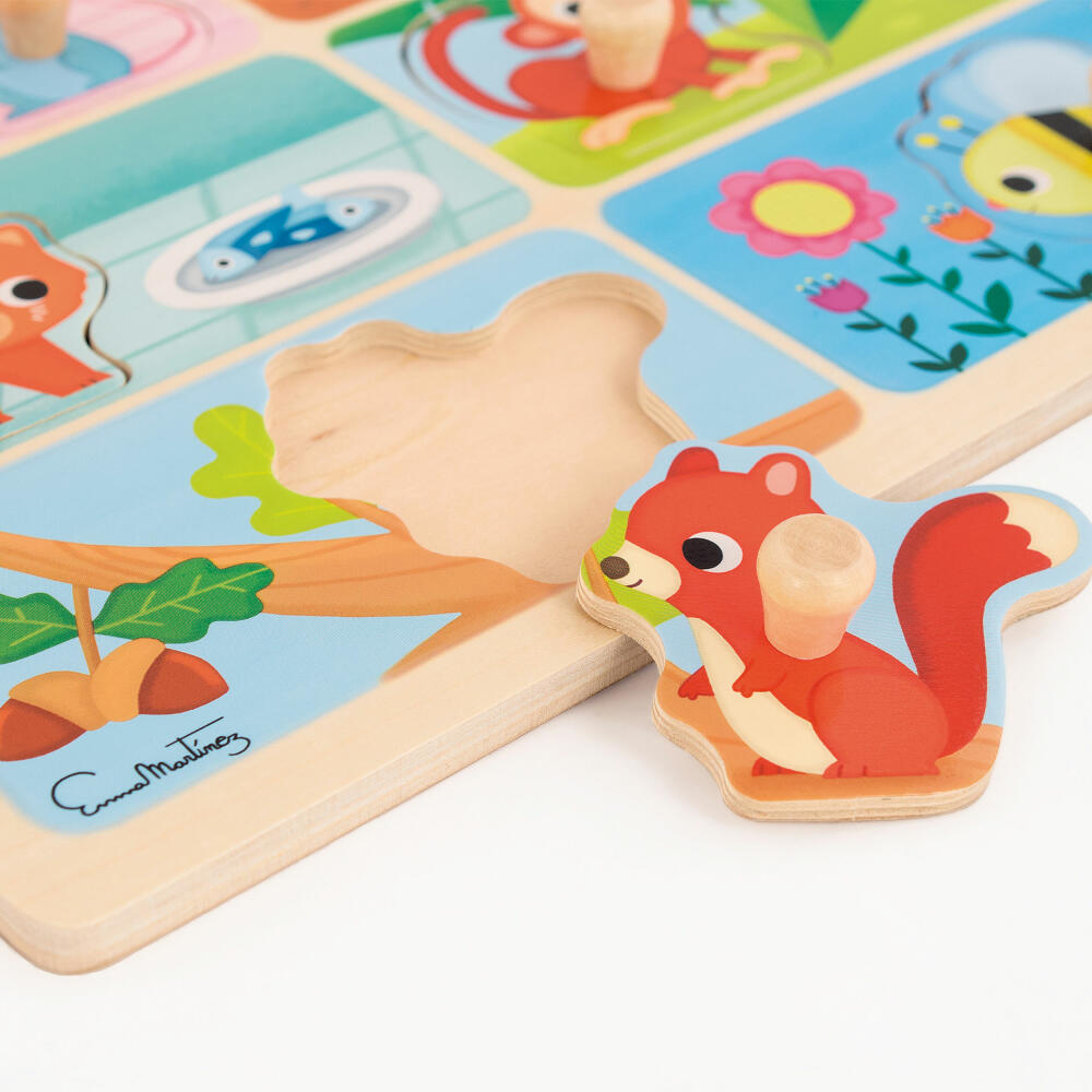 Jumbo Spiele GOULA Mein Lieblingsessen-Puzzle, Holzpuzzle, Steckpuzzle, Puzzle, ab 2 Jahren, 53041