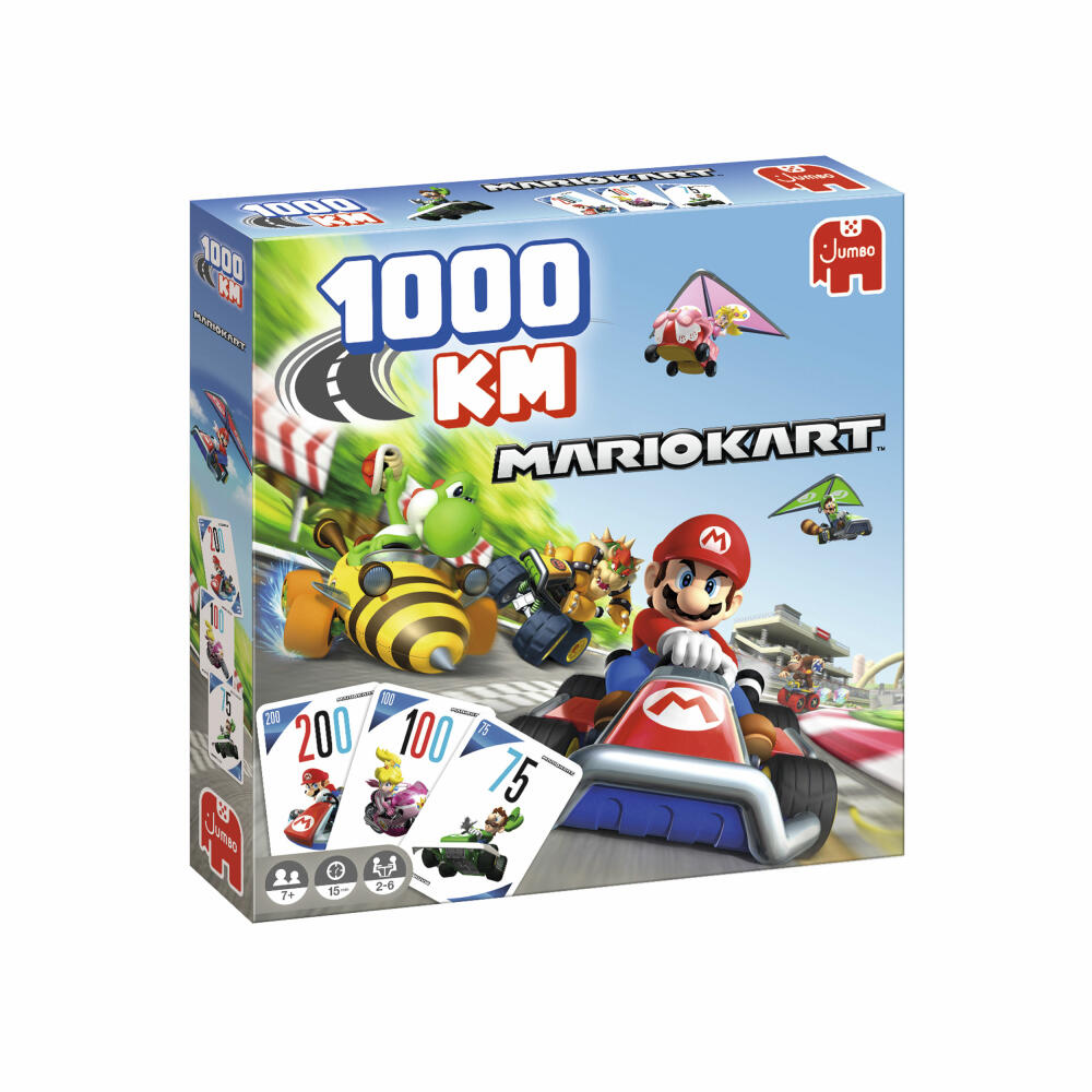 Jumbo Spiele 1000KM Mario Kart, Familienspiel, Brettspiel, Gesellschaftsspiel, ab 7 Jahren, 1110100011