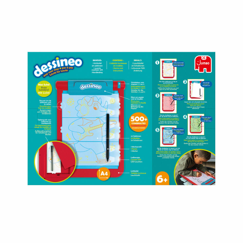 Jumbo Spiele Dessineo Characters, Zeichenstudio, Kreativset, Zeichnen, ab 6 Jahren, 19892