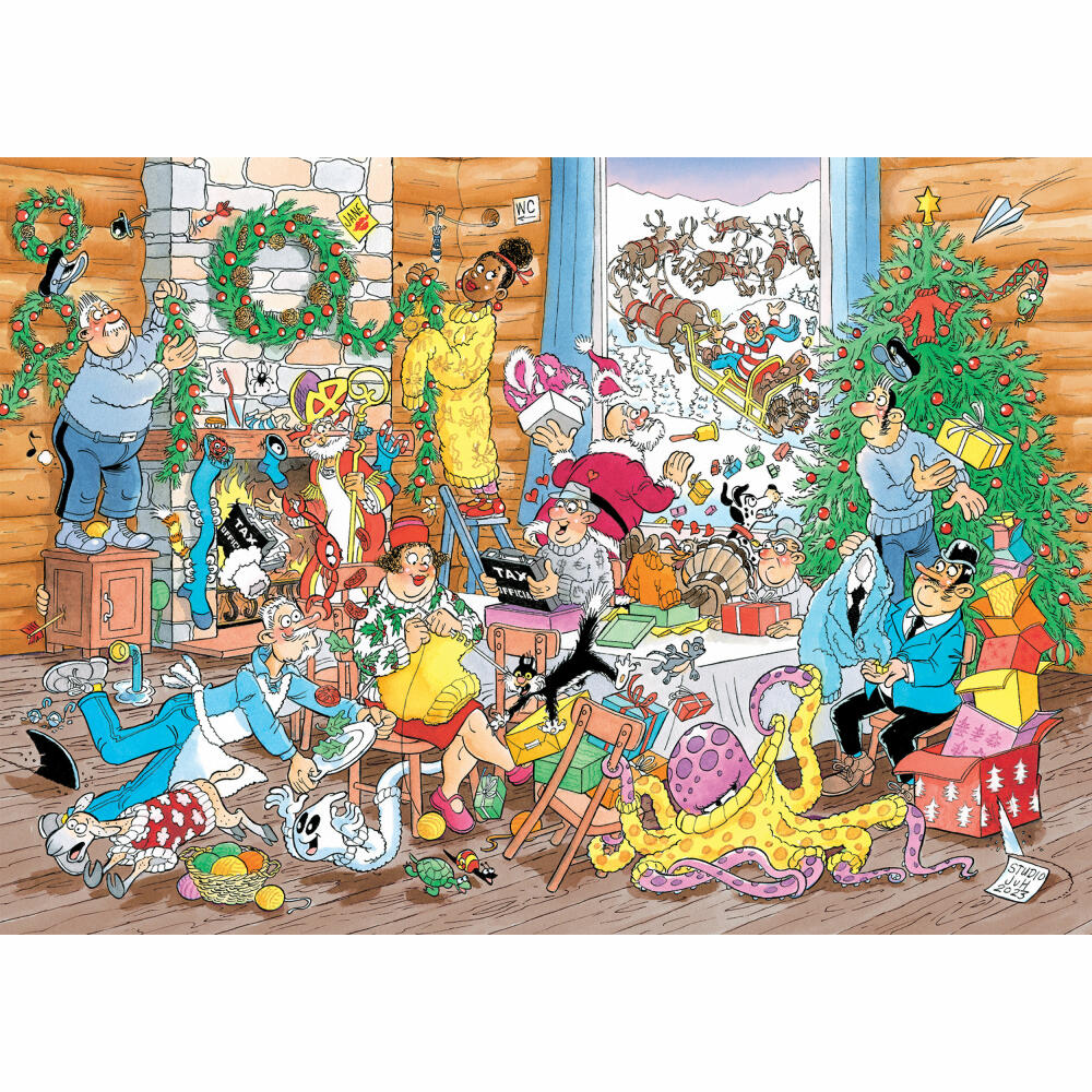 Jumbo Spiele Jan van Haasteren Ein wolliges Weihnachten, Comic Puzzle, Erwachsenenpuzzle, 500 Teile, 1110100039