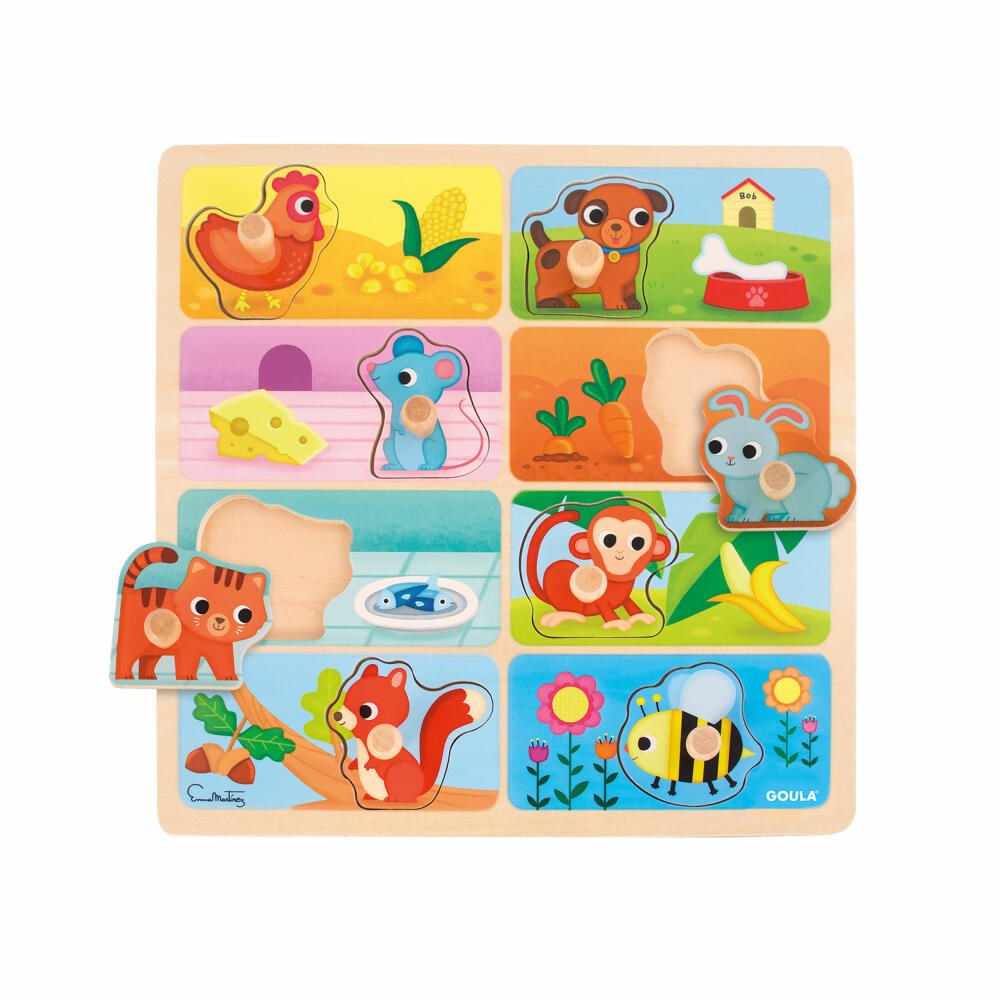 Jumbo Spiele GOULA Mein Lieblingsessen-Puzzle, Holzpuzzle, Steckpuzzle, Puzzle, ab 2 Jahren, 53041