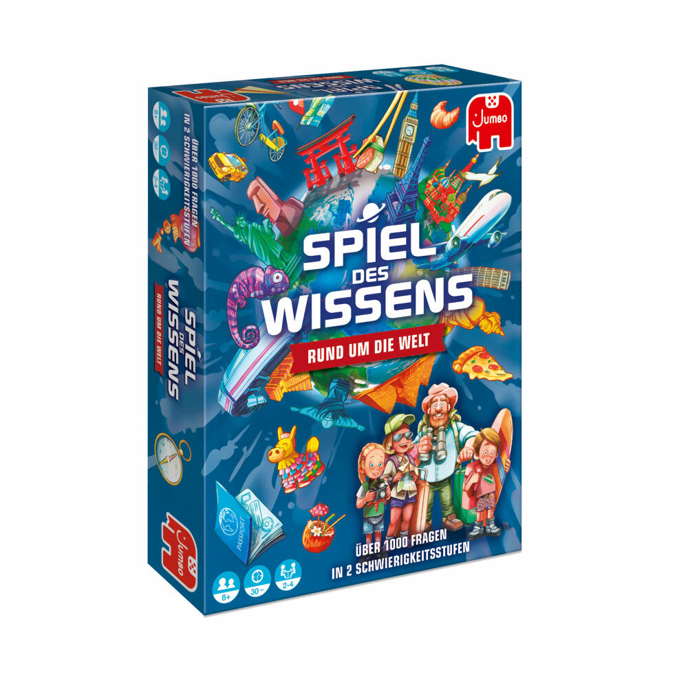 Jumbo Spiele Spiel des Wissens - Rund um die Welt, Brettspiel, Wissensspiel, Gesellschaftsspiel, Quizspiel, ab 8 Jahren, 19952