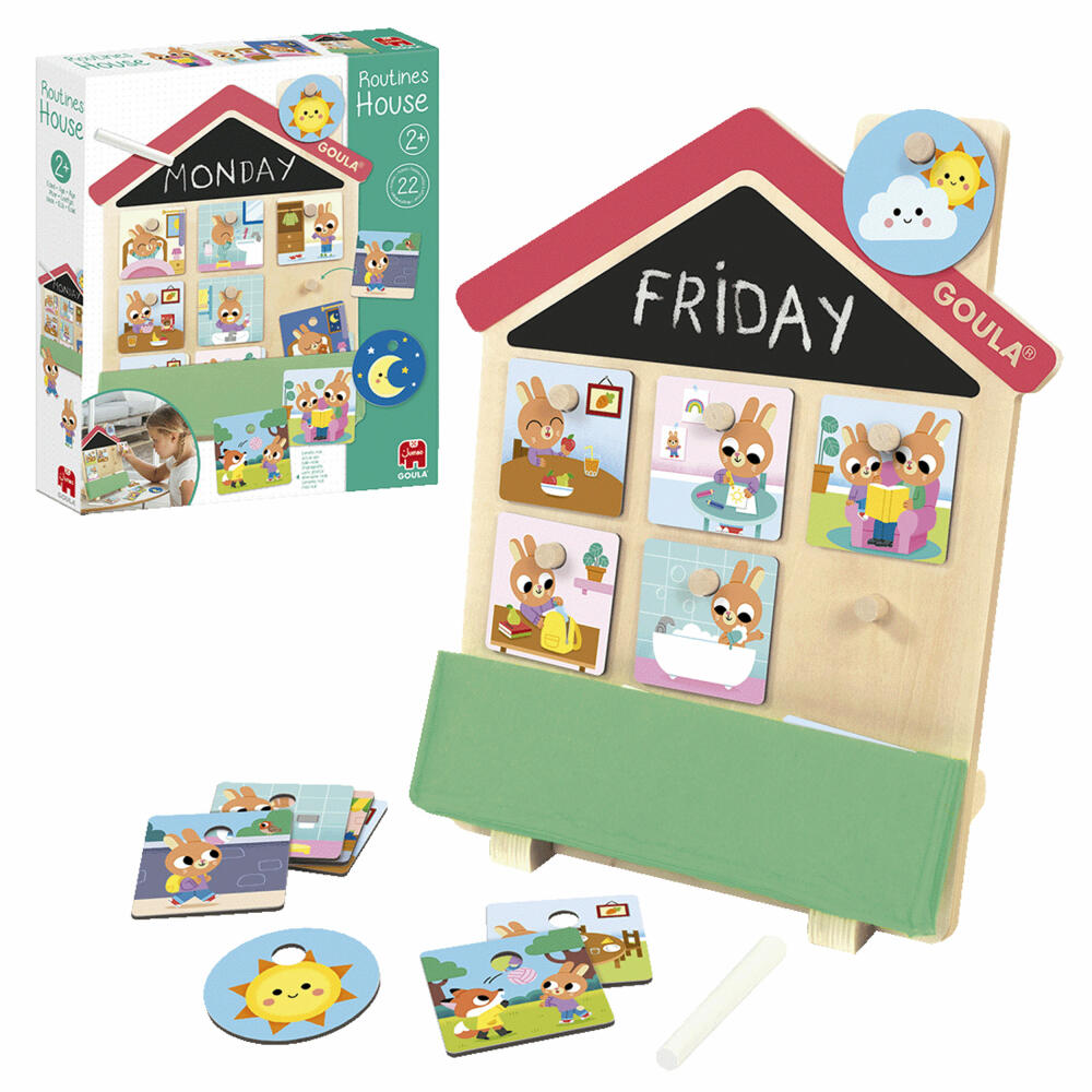 Jumbo Spiele GOULA Routine Haus, Tagesplan, Tageskalender, Zeitplan, Kinder, ab 2 Jahren, 1110700211