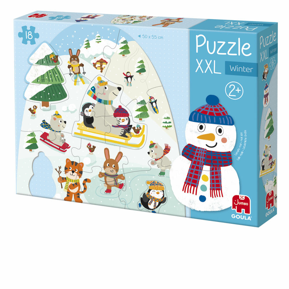 Jumbo Spiele GOULA XXL Winter-Puzzle, Kinderpuzzle, Kinder, 18 Teile, ab 2 Jahre, 1110100490