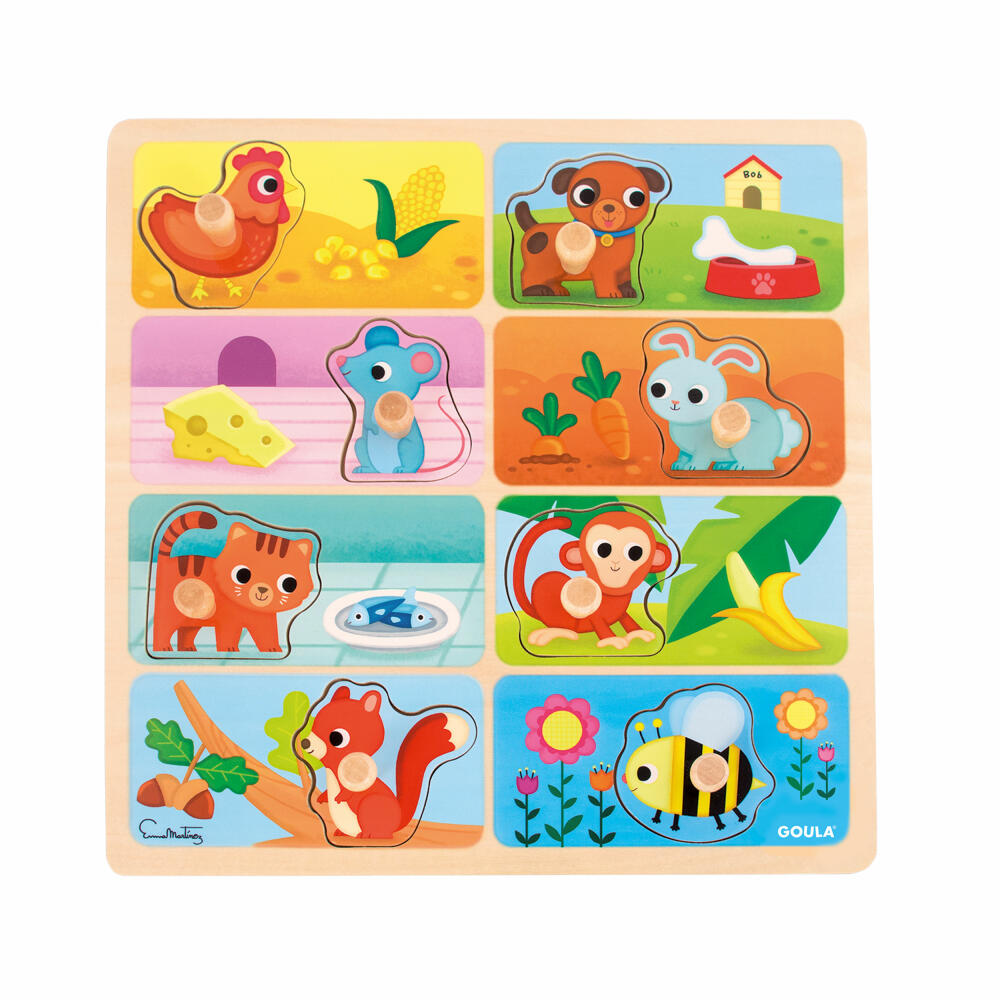 Jumbo Spiele GOULA Mein Lieblingsessen-Puzzle, Holzpuzzle, Steckpuzzle, Puzzle, ab 2 Jahren, 53041